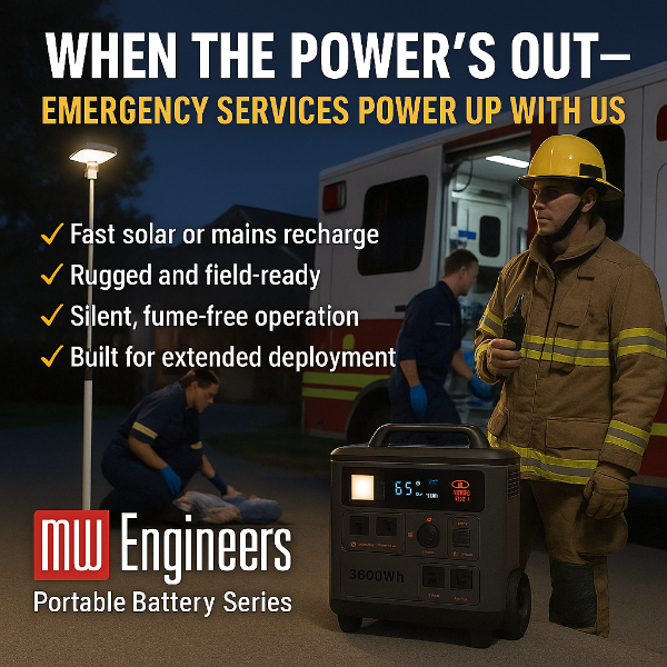 Emergency services battery